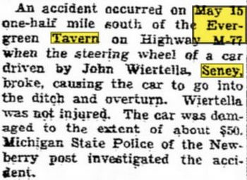Evergreen Tavern and Cabins - May 18 1953 Article (newer photo)
